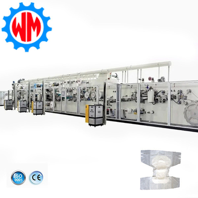 Machine de fabrication de couches pour adultes à service complet de conception professionnelle avec système d'empilage automatique