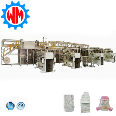 Nouveau design Full Servo Big Ring Waist Baby Diaper Making Machine avec système d'emballage