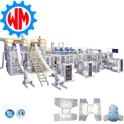 Fabrique puissante équipée d'un serveur complet 350 PCS/minute Machines de fabrication de couches pour adultes Exportation mondiale